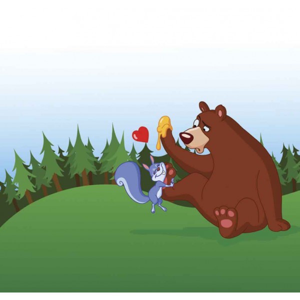 Белка и медведь 
